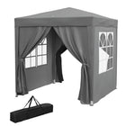 Outsunny - Tente auvent pliante 6.6 pi l x 6.6 pi L pour extérieur - jardin - patio - Gris-Tente de fête 6,6 x 6,6 po avec 4 parois amovibles, idéale pour une utilisation lors d'événements extérieurs, comme les barbecues, marchés aux puces et plus encore