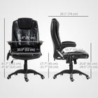 Vinsetto - Chaise de bureau de massage à haut dossier avec vibrations 6 points - noir-Surface en cuir PU imperméable et facile d’entretien