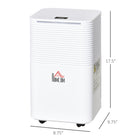 HOMCOM - déshumidificateur portable silencieux 1260 pieds carrés avec 3 modes - blanc-Conception silencieuse, seulement 38 dB de bruit de fonctionnement