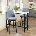 HOMCOM - Tabourets de bar hauteur comptoir pivotants avec pieds - gris clair - paquet de 2-Pieds solides en acier avec revêtement en poudre pour une grande robustesse 
