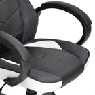 FurnitureR - Fauteuil de jeu pivotant, cuir PU, dossier élevé, blanc-Le soutien lombaire intégré aide à soulager les tensions et la fatigue dans le bas du dos