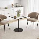 HOMCOM - Table à manger ronde avec plateau effet marbre et base ronde pour 4 personnes - blanc-Plateau en marbre blanc qui rehausse l'esthétique 