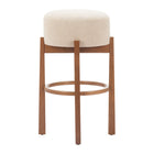 Zuo - Nade Tabouret de bar - Beige/Noyer - Ensemble de 2-Garantie limitée de 3 ans