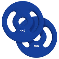 Soozier - 2 x 8,8 lb disques de poids avec poignées faciles à saisir-L'ensemble comprend deux disques de 8,8 lb (4 kg), soit un total de 18 lb (8 kg) pour des entraînements polyvalents