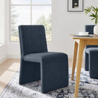 Modway - Emory Tissu tapis Fauteuil d’appoint de salle à manger - Bleu ardoise-Glissières de plancher sans marquage