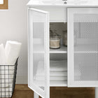 Modway - Calla 24" perforé Métal Vanette de salle de bain - Blanc blanc-Bassin d’évier en céramique
