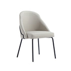 Manhattan Comfort - Lot de 4 chaises de salle à manger modernes Gracie 61,5 cm, revêtement similicuir, coloris pierre et noir-Capacité de poids : 125 kg chacun