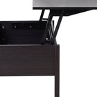 HOMCOM - Table basse moderne relevable 39 po avec compartiment de rangement caché - café-Capacité de charge : 45 lbs (total), 11 lbs (plateau relevé)