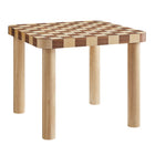 Modway - Oscar Carré de 36 pouces Table à table à table à damier, Chêne et noyer-Table carrée de 36 pouces