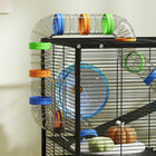PawHut - Grande Cage à Hamster Roulante à 3 Niveaux avec Étagère de Rangement-L’étagère de rangement garde les accessoires de l’animal organisés