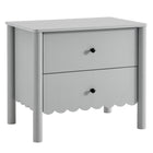 Modway - Emmeline À 2 tiroirs festonnés Table de chevet, Gris clair-Tiroirs à glissement complet