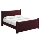 Modway - Rael Performance Velvet Lit plateforme Queen, Mûrier-6