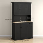 HOMCOM - Buffet 71 po avec vaisselier, garde-manger de cuisine et tiroir - noir-Étagères réglables permettant de ranger des objets plus volumineux sans se soucier de leur taille 
