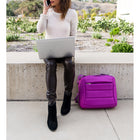 Vangoddy - Sacoche convertible pour ordinateur portable 15 pouces avec bandoulière et sangles de sac à dos - Violet-Extérieur 17 po (L) x 4 po (P) x 13,75 po (H)