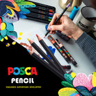 Uni - Crayons de couleur POSCA, mine souple - 4,0 mm - couleurs assorties - Paquet de 48-Fabriqué au Japon – Les crayons de couleur POSCA sont conçus pour offrir une performance de qualité professionnelle