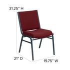 Flash Furniture – Chaise empilable robuste bourgogne à motifs à revêtement Hercules rembourrée de 3 po-Mousse ignifuge CA117