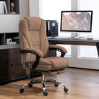 Vinsetto - Fauteuil de massage inclinable pour bureau à hauteur réglable et repose-pieds - marron-Faites une pause et étirez-vous avec un angle d'inclinaison de 135° et un repose-pieds 