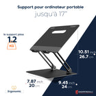 ShoppingAll - Support réglable pour ordinateur portable - Noir-Ajustez la hauteur et l'angle (jusqu'à 90 degrés) à votre niveau de visionnement idéal pour soulager la raideur du dos et du cou et améliorer votre posture