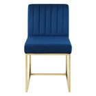 Modway - Carriage Performance Velvet Chaise à manger Ensemble de 2 - Marine d’or-Assemblée requise