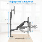 SHOPPINGALL Bras de moniteur extra-long à double vérin à gaz, empilé verticalement, pour écrans 15"-32"  - SA-GA24L-Noir-[EXCELLENTES CARACTÉRISTIQUES PRATIQUES] Gardez votre espace de travail ordonné grâce à nos clips de gestion de câbles intégrés. Grâce à eux, votre bureau reste dégagé et les câbles organisés. Le coussin anti-rayures sur la base assure la protection du bureau.
