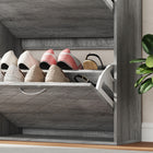 HOMCOM - Armoire à chaussures mince avec 4 tiroirs basculants pour 12 paires - gris-Panneaux effet bois avec des lignes épurées pour un style moderne dans toute maison 