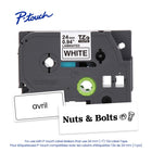 Brother - TZe251 Ruban laminé authentique pour étiqueteuses P-touch - 24 mm de largeur x 8 m de longueur - blanc avec texte noir-Le procédé de ruban laminé crée des étiquettes durables