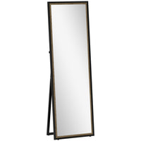 HOMCOM - Miroir rectangulaire corps entier - 21 po l x 64 po H - noir-Grande taille de 64 po x 21 po (162,5 x 53,3 cm) offrant une vue complète de la tête aux pieds pour les tenues 