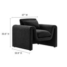 Modway - Waverly Boucle Tapis Fauteuil - Noir-Tissu boucle Tissu Rembourrage
