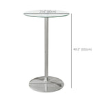 HOMCOM - Table de bar ronde pour 2, assemblage facile pour bar à domicile, cocktail, bistrot - transparent-Base large et ronde, fabriquée en acier galvanisé pour plus de solidité 