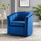Modway - Prospect Performance Velvet Fauteuil pivotant - Marine-Revêtement en velours de performance