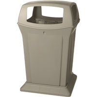 Rubbermaid RangerMD – Conteneur de déchets, beige, 45 gallons avec 4 ouvertures (FG917388BEIG)-Capacité : 45 gallons américains