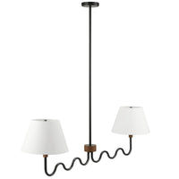 Modway - Sunlit Gribouillis à 2 bras Lumière suspendue - Noir noyer-Bras gribouillis