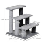 PawHut - Escalier pour chat 3 marches, petit arbre avec jouet - 17,5 po x 15,5 po x 19 po-Léger et compact, vous pouvez le déplacer à volonté 