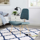 Modway - Ponder Performance Velvet Chaise longue - Bleu de mer-Rembourrage en mousse dense pour le confort