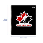 Hilroy - Cahier Hockey Canada à une feuille – 10 ½ po H x 8 ⅝ po l – Noir-Pages perforées 