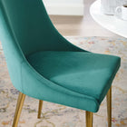 Modway - Viscount Accent moderne Performance Velvet Chaise à manger - Sarcelle-Tissu résistant aux taches durable