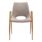 Zuo - Desi Chaise de salle à manger - Beige/Or - Ensemble de 2-Confort moelleux et soutien durable