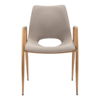 Zuo - Desi Chaise de salle à manger - Beige/Or - Ensemble de 2-Confort moelleux et soutien durable