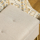 HOMCOM - Banc ottoman de rangement rembourré à dessus rabattable - beige-Pieds en acier avec revêtement en poudre pour une grande stabilité et durabilité   