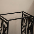 HOMCOM - Porte-bûches extérieur- support à bois- noir-Crochets pour suspendre vos outils de cheminée et garder tout ce dont vous avez besoin ensemble 