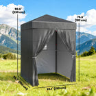Outsunny - Tente auvent pliante compacte 5 pi l x 5 pi L - Auvent d'intimité portable UPF50+ - Gris foncé-Fenêtre en maille pour la ventilation, avec un rabat pour plus d'intimité