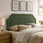 Modway - Magnolia Tissu rembourré Tête de lit King Size - Feuillage-Tuyauterie de contraste