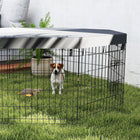 PawHut parc pour chien pliable 8 panneaux avec couvercle supérieur - 24 po H-Couleur : Noir 