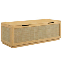 Modway - Soma 47" Rotin Établi de rangement - Chêne-Faux rotin