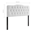 Modway - Annabel Touffe de diamant Performance Velvet Tête de lit King, Blanc-Sellerie en velours en polyester
