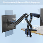 ShoppingAll - Support de moniteur double robuste pour écrans de 13 à 35 po - Noir-Dimensions: 17,3 po lo x 12,2 po larg x 5,5 po H