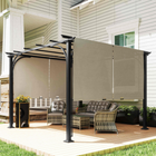 Outsunny - tonnelle de patio extérieure 10 pi l x 10 pi L - beige-Auvent en polyester avec revêtement PA pour une protection solaire UPF50+
