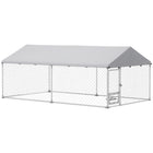 PawHut - Parc extérieur pour chien avec bols rotatifs réglables 13,1 pi L x 7,5 pi l x 5,2 pi H-Les tubes en métal galvanisé et le treillis en fil d'acier épais garantissent une solidité durable 