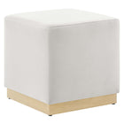 Modway - Tilden Velous de performance carré 17" Rembourré Ottoman - Albâtre naturel-Revêtement en velours de performance