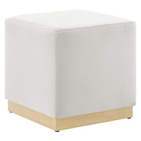 Modway - Tilden Velous de performance carré 17" Rembourré Ottoman - Albâtre naturel-Revêtement en velours de performance